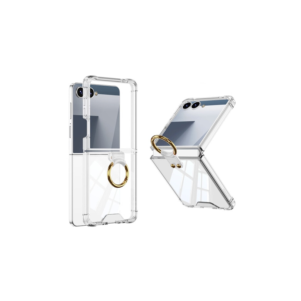 Case For Compatible With Samsung Galaxy Z Flip 7, With Hinge Protection And Ring Holder (Transparent) 9164030362420