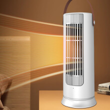 1950s Style Mini Heater, Adjustable 2 Speed, Fast Heating, Portable Electric Table Fan for Office Bedroom (White)