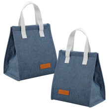 Conjunto de 2 Bolsas Térmicas Dobráveis de 6L para Almoço, Ideais para Homens e Mulheres, Perfeitas para Piqueniques e para o Trabalho (Azul)