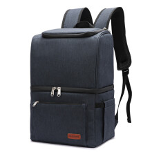Lancheira térmica portátil para piquenique, ideal para transportar alimentos frios, azul.