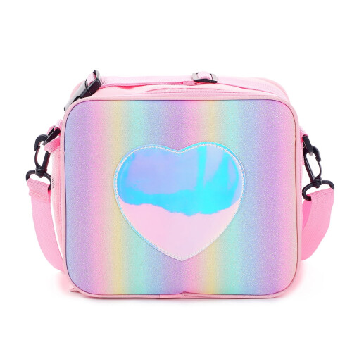 Τσάντα μεσημεριανού γεύματος Rainbow Loving Hearts Φορητή θήκη Bento για παιδιά με