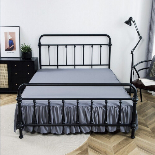 WSYW Luxury Bed Helma SuperSoft Solid Microfiber Pliseerattu 14" Premium Dust Ruffle