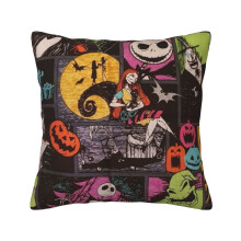 Fodera per cuscino in morbido velluto a coste ispirata a Nightmare Before Christmas, 45x45 cm, decorativa per divano, camera da letto, letto, sedia e