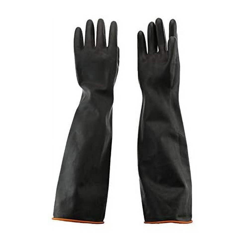 55Cm Waterproof Rubber Gloves Protective Gloves Chemicals Long Acid / Alkali Resistant Latex Household Gloves For Work, Household, Car Wash
