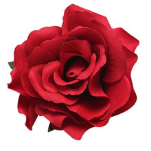 Rosa vermelha, presilha de cabelo em forma de flor feita de tecido, grampos de cabelo, corsage, broche, joias de noiva, vermelho