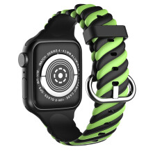 Pasek na nadgarstek z silikonu, oddychający, skręcany, pleciony, kompatybilny z Apple Watch z paskami Apple Watch 38MM 40MM, wymienny dla
