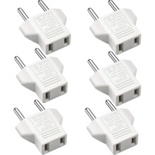 USA til EU-adapter, [6-Pack] 2-Pin CN Kina USA-Amerika til 2-Pin EU