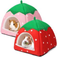 Set di 2 casette per porcellini d'India - Comodo rifugio per porcellini d'India, ricci, furetti, cincillà e piccoli animali, accessori per gabbie,