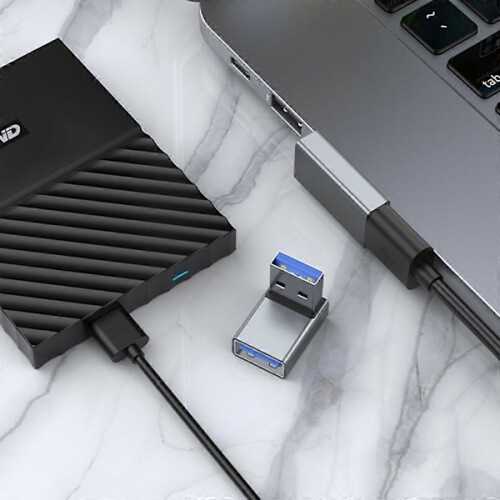 Conector USB 3.0 com ângulo reto de 90 graus para notebook/laptop [DB] Preto à direita 1