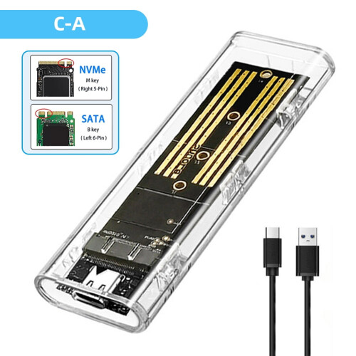 Εξωτερική θήκη SSD husxh M.2NVME NGFF, περίβλημα μονάδας στερεάς κατάστασης USB Type C, USB3.1, 2