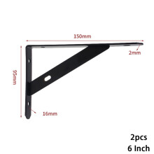 Gerich Shelf Brackets, 2 Pcs Metal Shelf Bracket L Shape Thickened Corner Brace Shelf Right Angle Bracket Black