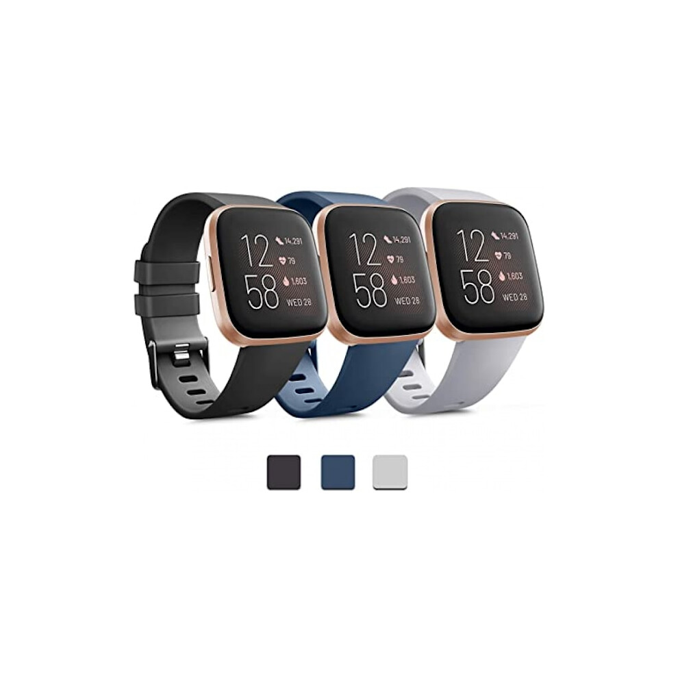 3-Pack Soft Silicone Bands Compatible With Fitbit Versa 2, Compatible With Fitbit Versa, Compatible With Fitbit Versa Lite, Adjustable For Men Women 9164030499119