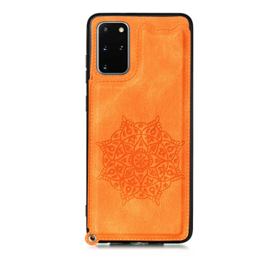 Capa lisa com compartimento para cartão - compatível com Samsung Galaxy S20FE Laranja