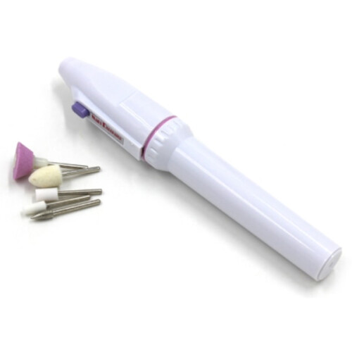 Outil de manucure / 5 embouts différents : blanc, rose