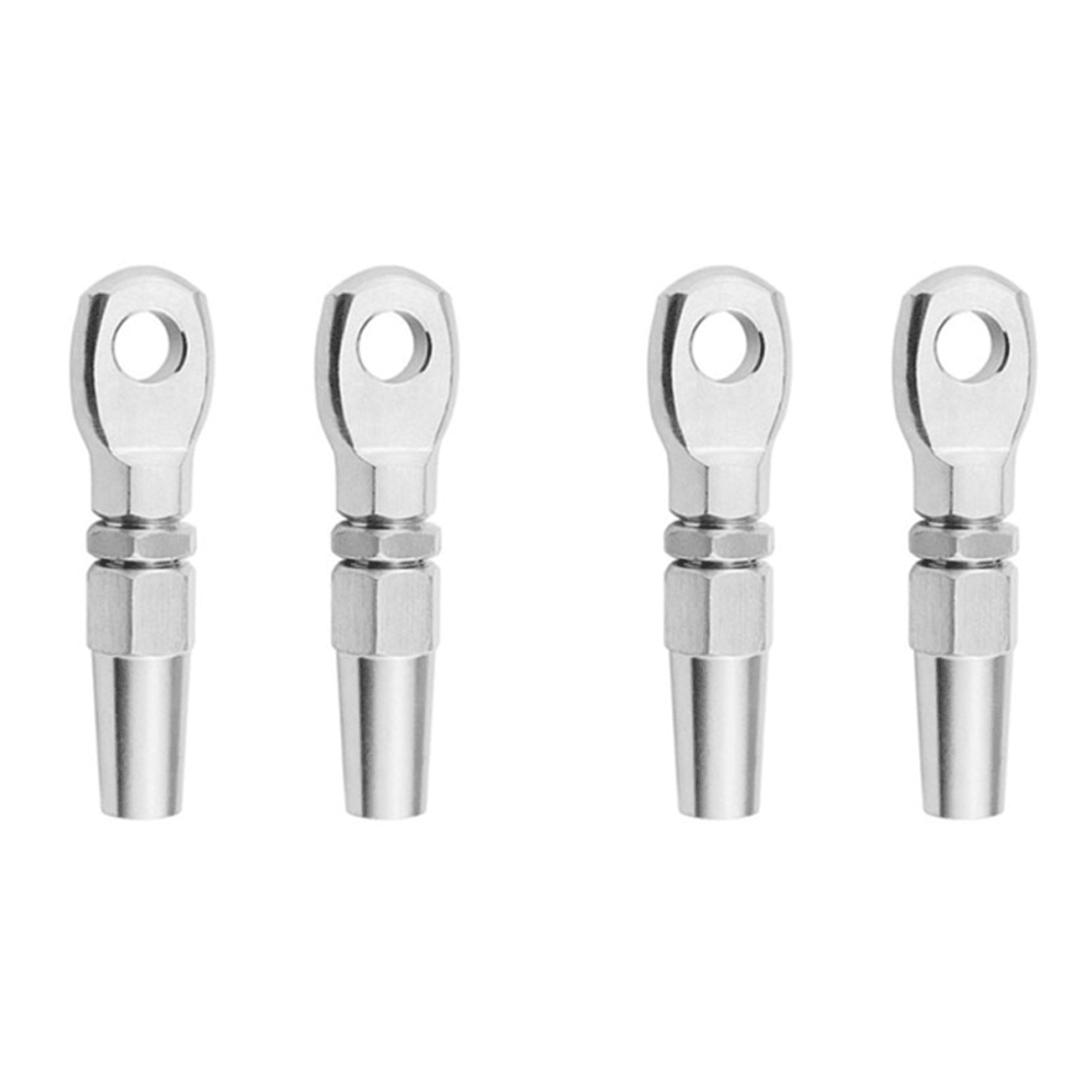 4Pcs Marine Grade 316 Stainless Steel Swageless Eye Terminal Wire Cable Rope Diy Fitting Rigging Hardware Balustrade Kit 9164030499478