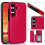 Compatível com Samsung Galaxy S24 - Capa elegante com compartimento para cartão/cartão rosa choque 1