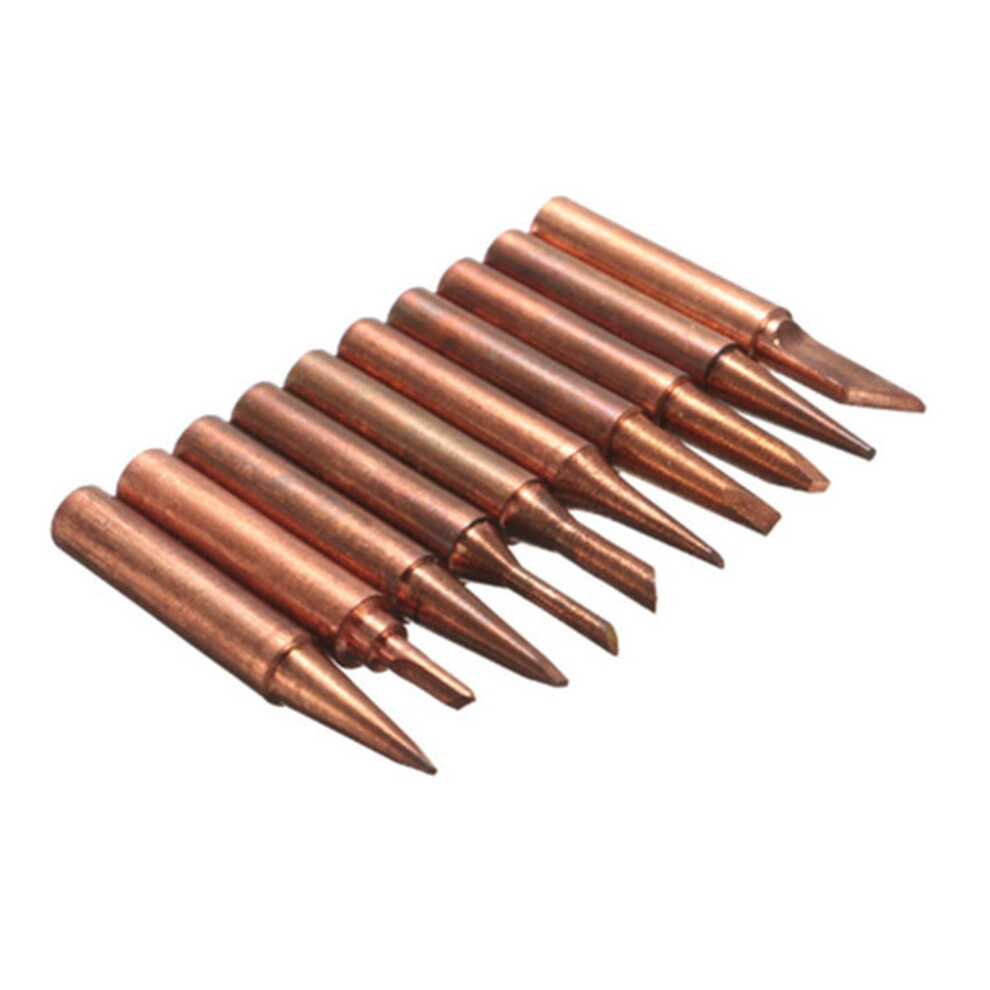 Guyuting 10Pcs 900M Pure Copper Soldering Tips 200-480C For 936, 937, 938, 969, 8586, 852D Stations 9164030499300