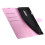 Compatível com OnePlus 8 - Capa carteira Litchi - Rosa claro Rosa claro 3