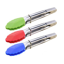 Mini Pinças com Pontas de Silicone, Conjunto de 3 Pinças de Servir de 18 cm - Ideais para Churrasco, Saladas, Grelhados, Culinária e Aperitivos
