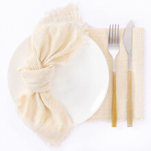 Cterwk 8PCS Handmade Cloth Napkins Cotton Linen Napkins 17"x17" Dinner Napkins for Wedding Christmas Party