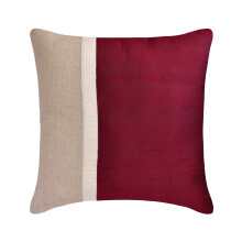 HomeCentric Cuscini decorativi color mirtillo 30x30 cm, patchwork di seta e lino, cuscino da divano color block - Stile moderno tinta unita