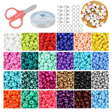 YiFudd 24 Color Glass Rice Bead Bracelet Necklace Accessories Puzzle Beaded
