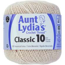 Klasická háčkovací příze tety Lydie, velikost 10, ecru