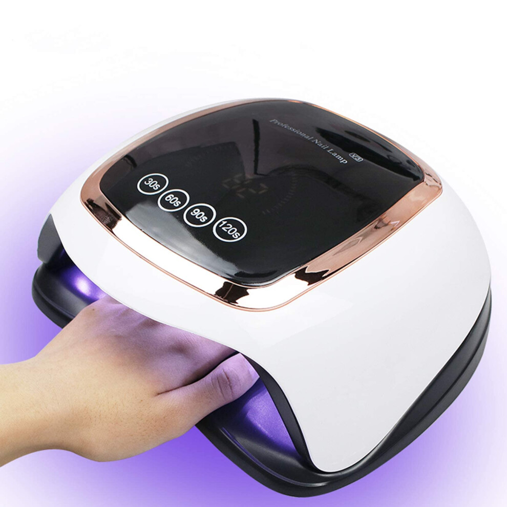 168W LED UV Nail Lamp for Gel Polish, Fast Curing Dryer with Auto Sensor and LCD Timer Display