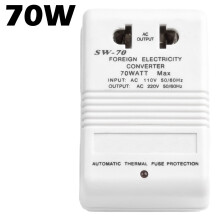 110V/120V til 220V/240V spændingsomformer med op- og nedgang, 70W transformervej