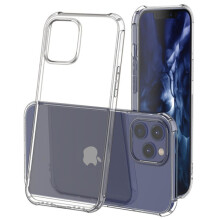 Schutzhülle aus Silikon von FLOVEME – kompatibel mit iPhone 13 Pro Max, transparent/durchscheinend