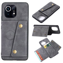 Kompatibel mit Xiaomi Mi11 – Effektive Schutzhülle mit Kartenhalter, Grau