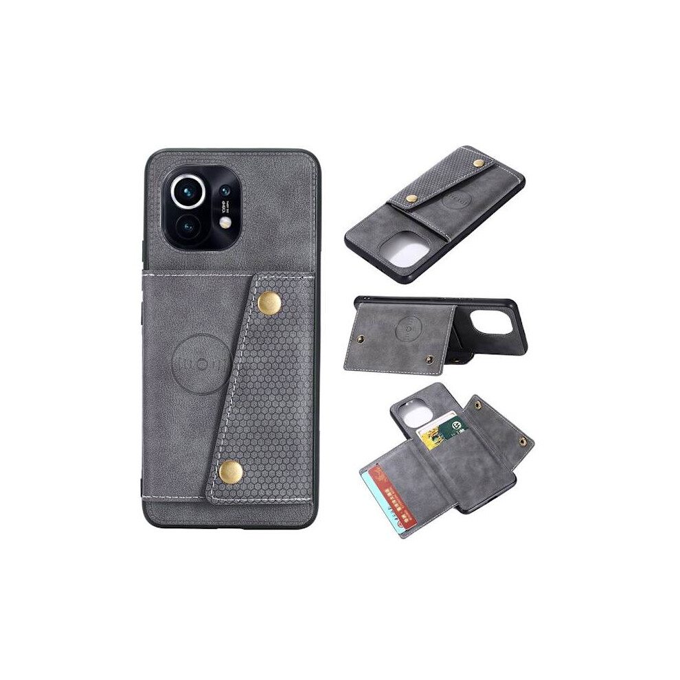 Compatible With Xiaomi Mi 11 - Effective Case With Card Holder Gray 9164030618312