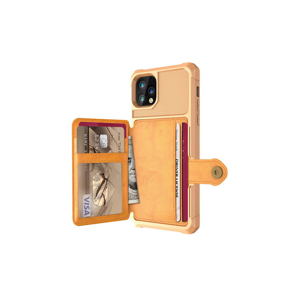 Stylish Protective Case With Card Slot - Compatible With Iphone 11 Brown 9164030618275
