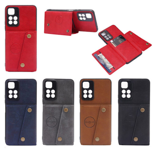 Συμβατό με Xiaomi Redmi Note11 - Θήκη με θήκη κάρτας σε μαύρο χρώμα