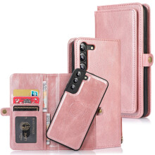 Yhteensopiva Samsung Galaxy S23:n kanssa - Stylish2in1Wallet-kotelo, ruusukulta