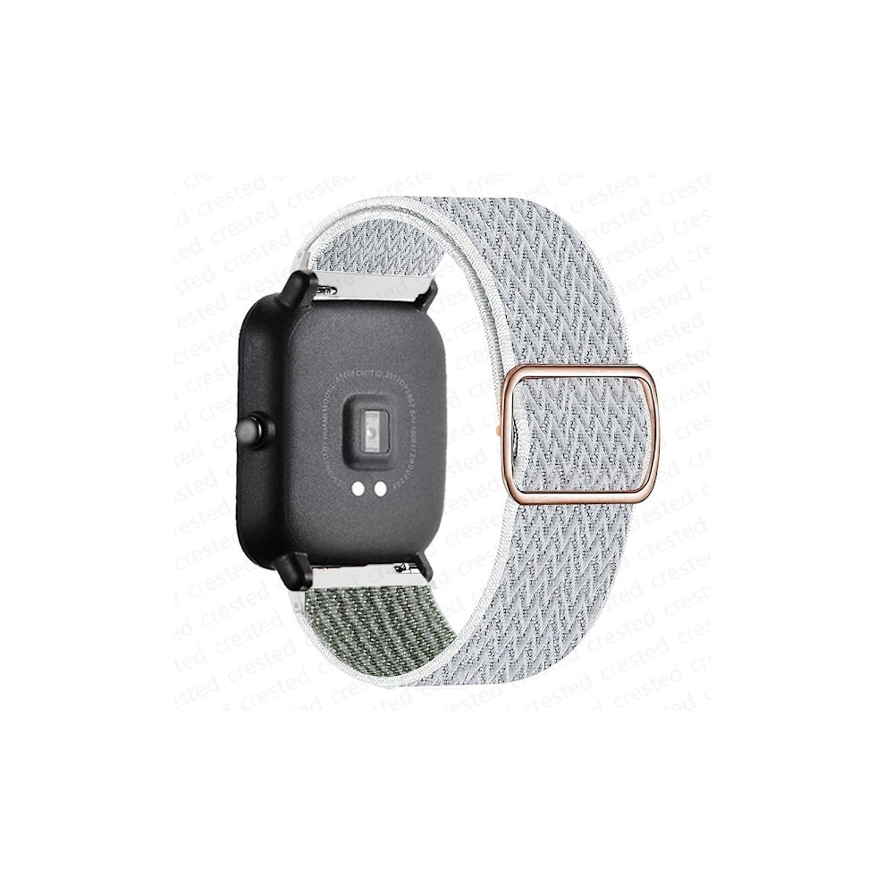20Mm/22Mm Nylon Elastic Watch Band Compatible With Amazfit Gts 4/2/2E/3/Mini, Gtr 4/3/Pro/2, Stratos, Bips - White 9164030618855