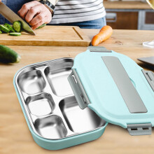 WJSXC Schulbedarf Versiegelte Frischhaltebox Großes Fassungsvermögen Unterteilte Tragbare Lunchbox Wärmespeichernde Lunchbox