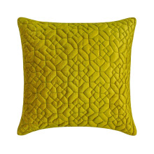 HomeCentric Decoratieve Groene Kussenhoezen 12x12 inch (Set van 2), Fluweel Gewatteerd, Geometrisch Patroon, Geschikt voor Pasen - Chartreuse Liqueur