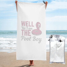 Warum ja, ich bin der Poolboy? Lustiges Strandtuch aus Mikrofaser, weiche Stranddecke für Parade, Schwimmen, Yoga, Damen und Herren