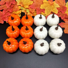 YiFudd 12er-Pack kleine künstliche, naturgetreue Mini-Kürbisse für den Herbst, ideal für Hausgarten, Thanksgiving oder Halloween-Dekoration