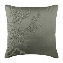Capa de almofada personalizada 56x56cm, estampa de coral em tons de cinza e prata, tema praia/oceano, capa de almofada decorativa em seda artificial,