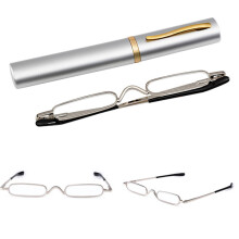 Lunettes de lecture avec correction de +1,0 à +4,0, étui métallique portable argenté +2,75