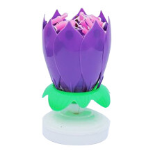 Hot Sale! Poaug Halloween Candle Holder Clearance Birthday Cake Flower Candles with Happy Birthday Music Rotating Setup Candles Purple