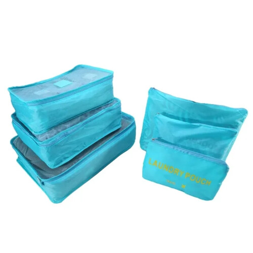 DEKAXID6PCS Σετ τσάντας αποθήκευσης ταξιδιού για ρούχα, οργάνωση, ντουλάπα, βαλίτσα, 1