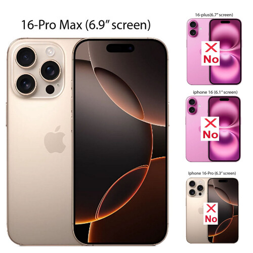 Θήκη τηλεφώνου για συμβατό με Apple, συμβατή με iphone16Pro-Max (6,9”), υβριδική θήκη με 1
