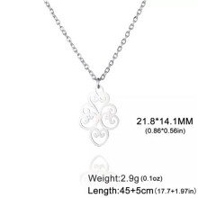 Colar com Pingente Filigrana RSAMD em Aço Inoxidável, Estilo Boêmio, Gargantilha Feminina - 45-50cm - Cor Aço