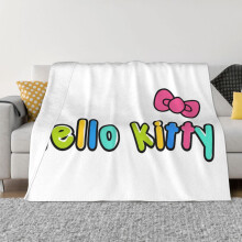 Deka Hello Kitty, flanelová flísová deka, super mäkká, útulná, teplá, plyšová posteľná bielizeň do obývačky, spálne, pohovky - 60"X50"