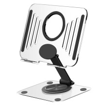 Skladací akrylový stojan na tablet jixopn s otočnou základňou o 360, nastaviteľný pre iPad Pro 11/12.9, iPad 10.9, Samsung, Xiaomi,