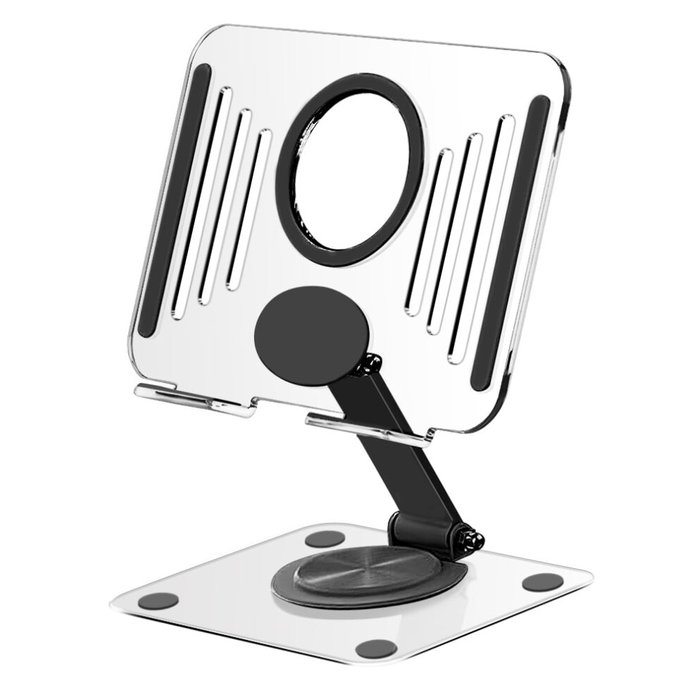 Jixopn Acrylic Tablet Stand Holder Foldable With 360 Rotating Base, Adjustable For Compatible With Ipad Pro 11/12.9, Ipad 10.9, Samsung, Xiaomi, Black/White/Pink 9164030758629