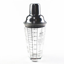 Clearance Sale! Leott Stainless Steel Glass Cocktail Shaker with Scale, Cocktail Shaker, Graduated Container, 1 Graduated Cocktail Shaker
